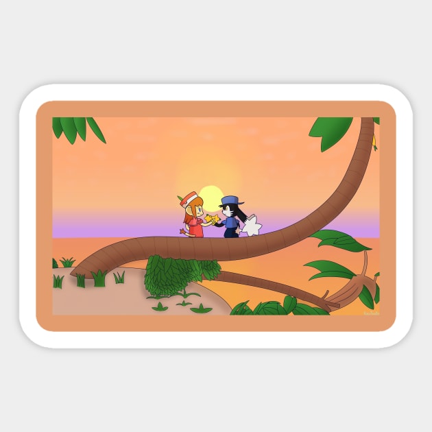 Klonoa and Lolo in Destiny Islands Sticker by kevinrodolfoxD3